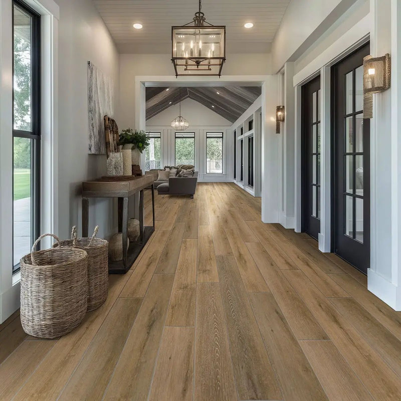 Andover Hatfield Semi Gloss End Cap Wood Look Lvt Moldings 1.5x0.25 in a finished room