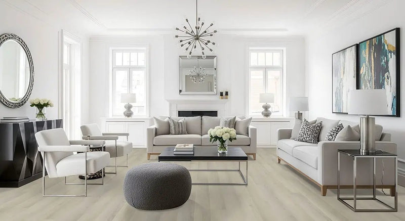 Cyrus 2.0 Honeybella Oak Semi Gloss End Cap Wood Look Lvt Moldings 1.5x0.25 in a finished room