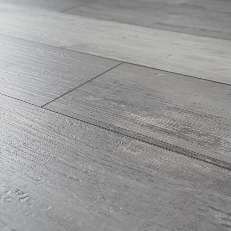 Andover Kingsdown Gray Semi Gloss Flush Stair Nose Wood Look Lvt Moldings 2.75x0.75 angled view