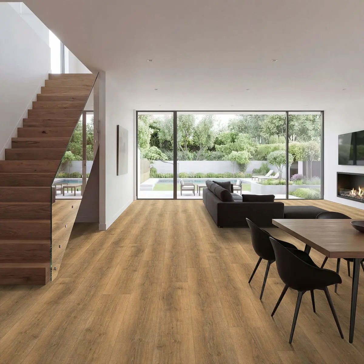 Wayne Parc Macland Matte Wood Look Lvt Planks 9x60 in a finished room