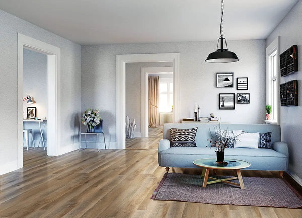 Ashton Maracay Brown Matte Wood Look Lvt Planks 7x48 in a finished room