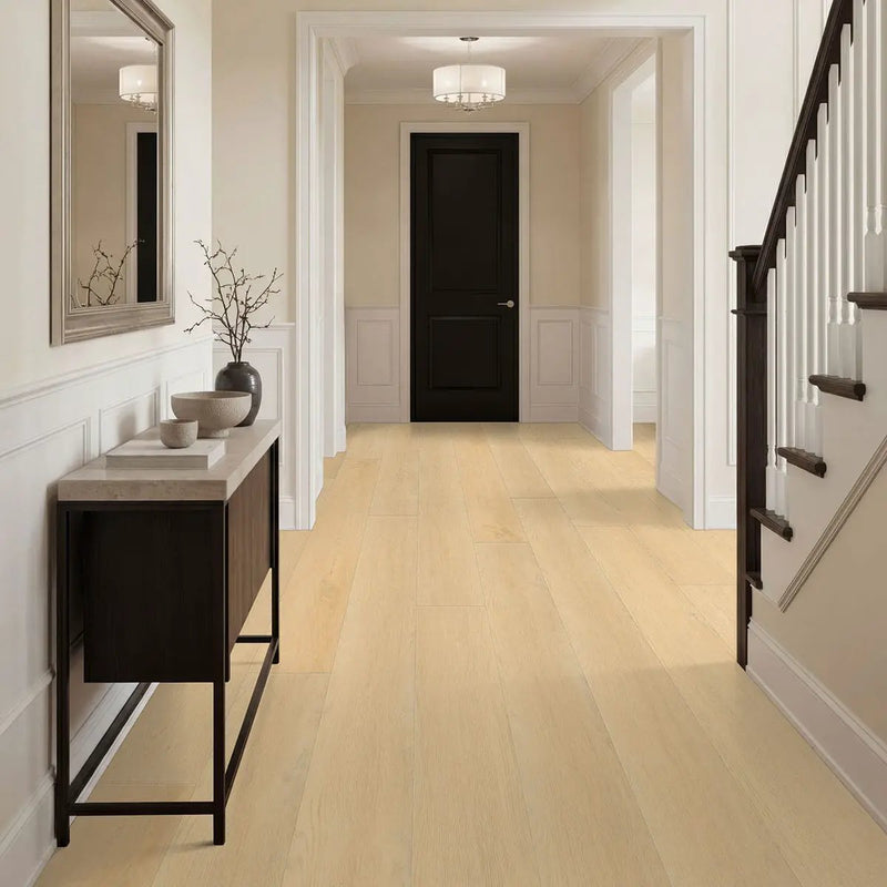 Wayne Parc Mellshire Semi Gloss End Cap Wood Look Lvt Moldings 1.5x0.25 in a finished room