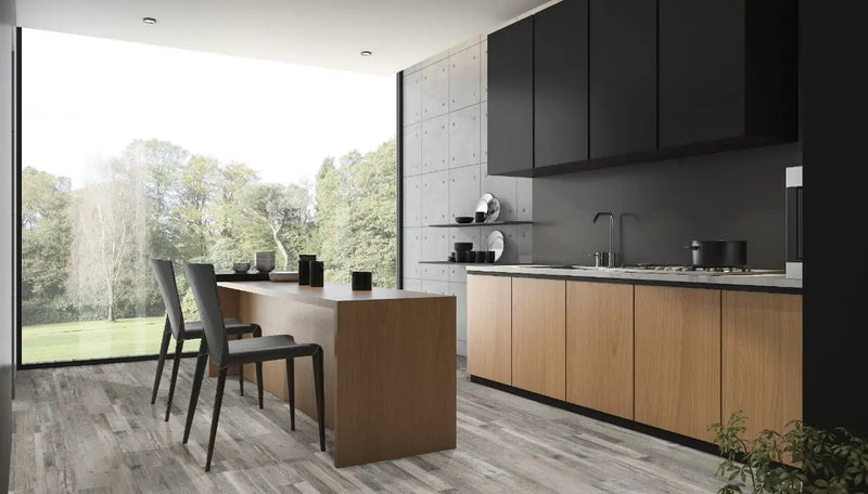 Cyrus Mezcla Semi Gloss Flush Stair Nose Wood Look Lvt Moldings 2.75x0.75 in a finished room