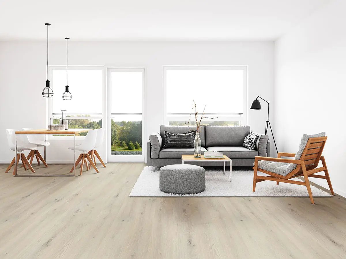 Cyrus 2.0 Runmill Isle Matte Wood Look Lvt Planks 7x48 in a finished room