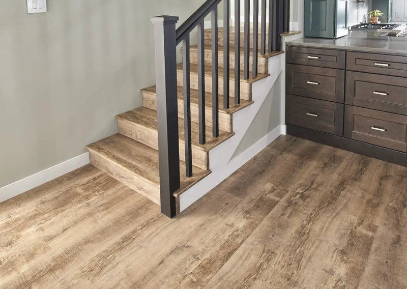Cyrus Ryder Semi Gloss Flush Stair Nose Wood Look Lvt Moldings 2.75x0.75 in a finished room