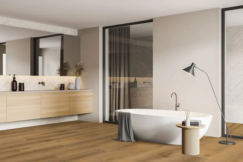Laurel Reserve Scandi Matte Wood Look Lvt Planks 9x48 in a finished room