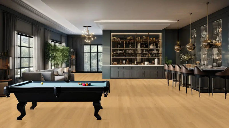 Laurel Selbourne Semi Gloss Wood Look Lvt Moldings 12x1.25 1.25 inch in a finished room
