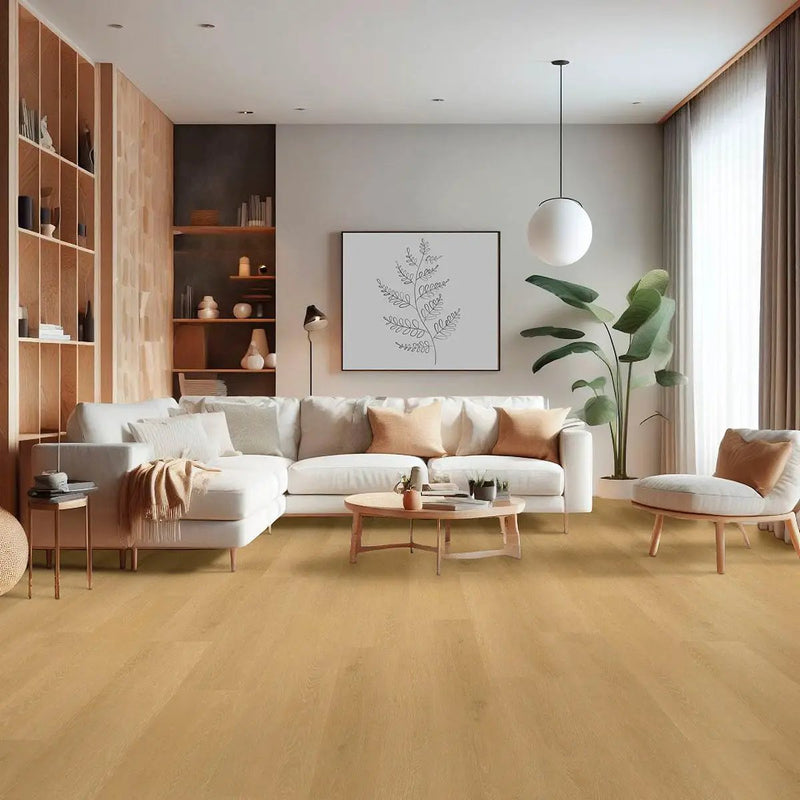 Laurel Reserve Selbourne Matte Wood Look Lvt Planks 9x48 in a finished room