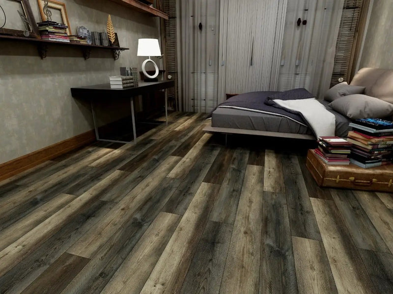 Cyrus Stable Matte Wood Look Lvt Planks 7x48 in a finished room