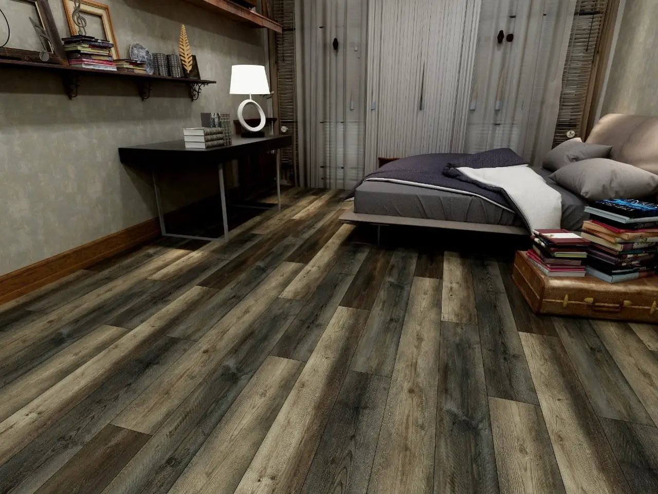 Cyrus Stable Semi Gloss Flush Stair Nose Wood Look Lvt Moldings 2.75x0.75 in a finished room