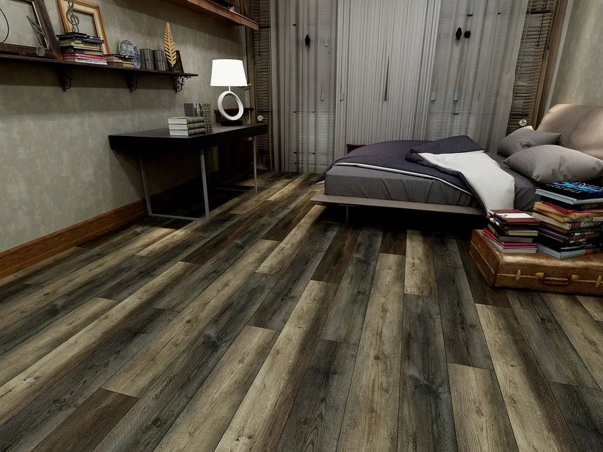 Cyrus Stable Semi Gloss Wood Look Lvt Moldings 1.77x0.28 in a finished room