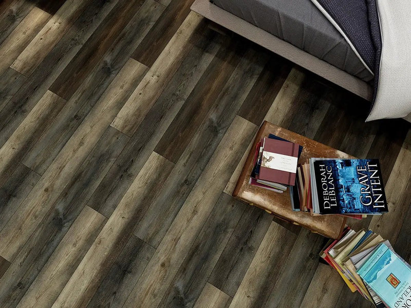 Cyrus Stable Semi Gloss Quarter Round Wood Look Lvt Moldings 0.64x0.75 in a finished room