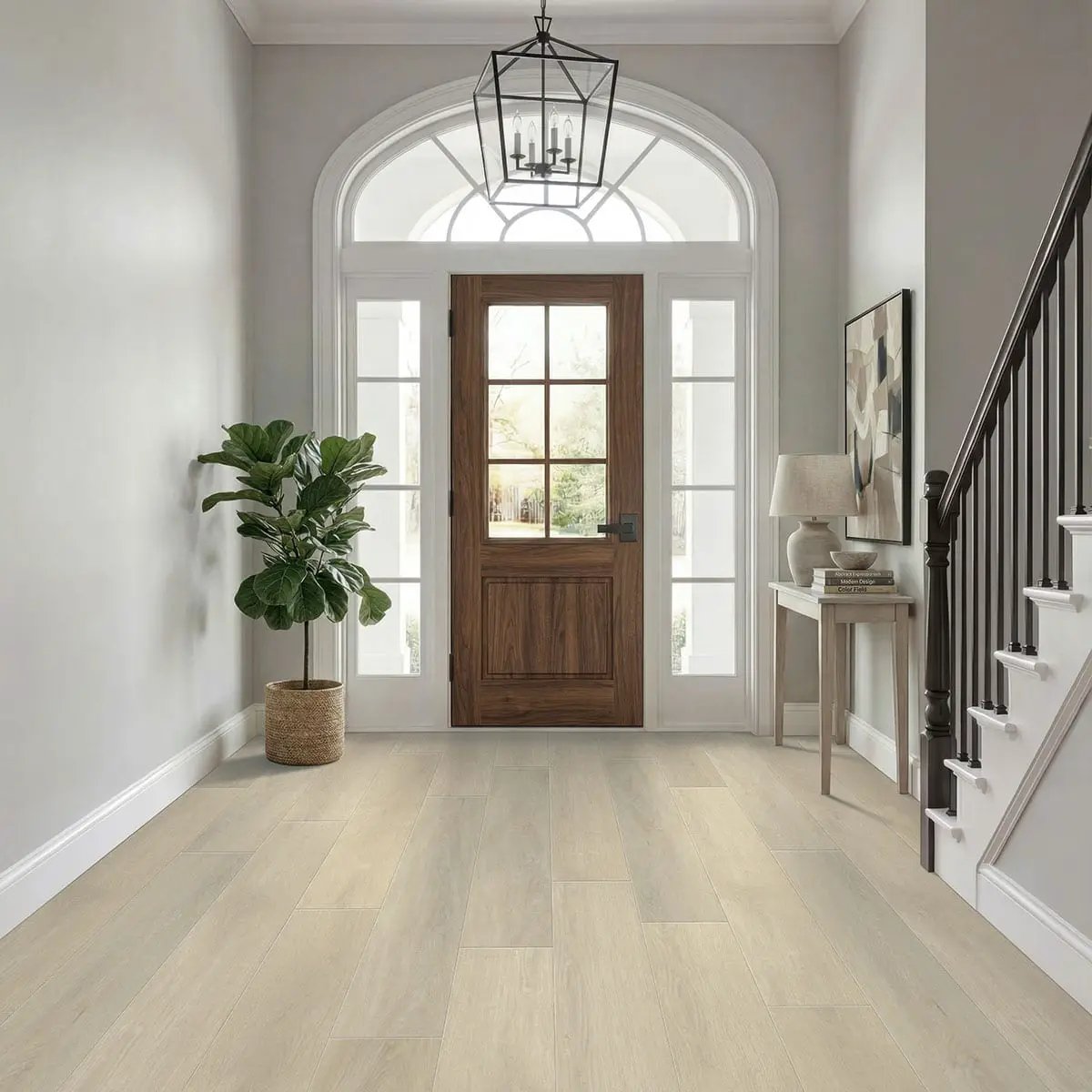 Wayne Parc Waldron Semi Gloss Quarter Round Wood Look Lvt Moldings 0.64x0.75 in a finished room