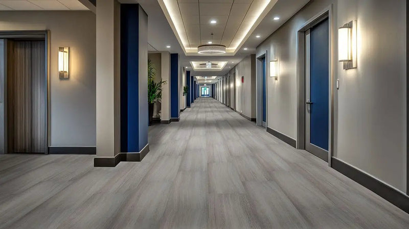 Trecento White Ocean Semi Gloss T Molding Lvt Moldings 1.77x0.28 in a finished room