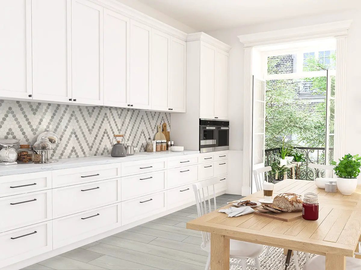 Andover Whitby White Semi Gloss Quarter Round Wood Look Lvt Moldings 0.64x0.75 in a finished room