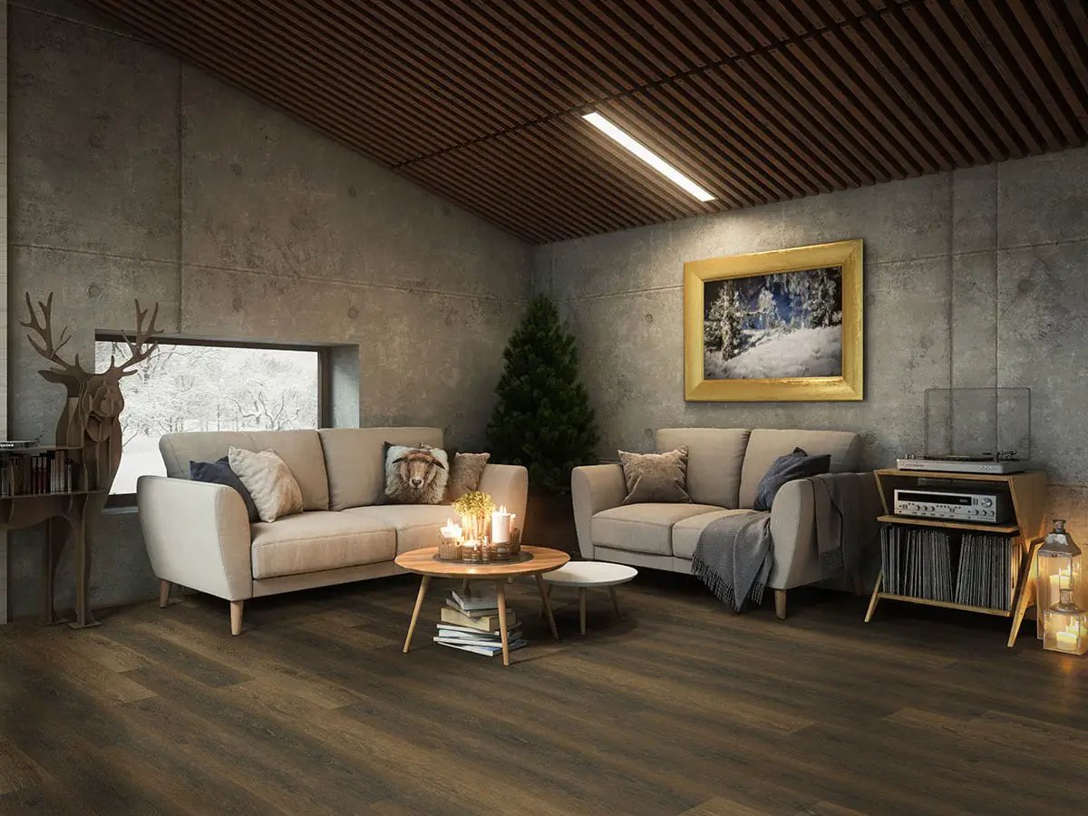 Xl Prescott Barrell Matte Wood Look Lvt Planks 9x60 in a finished room