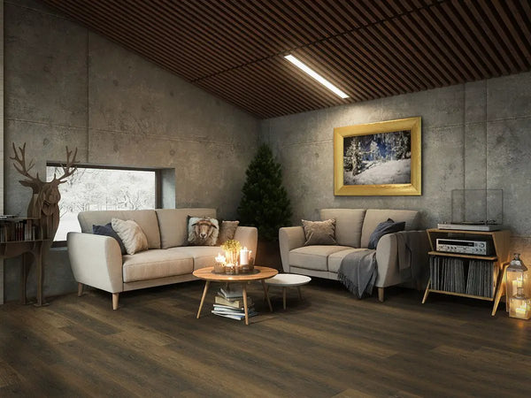 Xl Prescott Barrell Matte Wood Look Lvt Planks 9x60 in a finished room