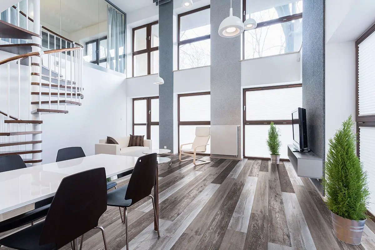 Xl Cyrus Weathered Brina Matte Wood Look Lvt Planks 9x60 in a finished room