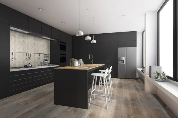 Xl Cyrus Whitfield Gray Matte Wood Look Lvt Planks 9x60 in a finished room