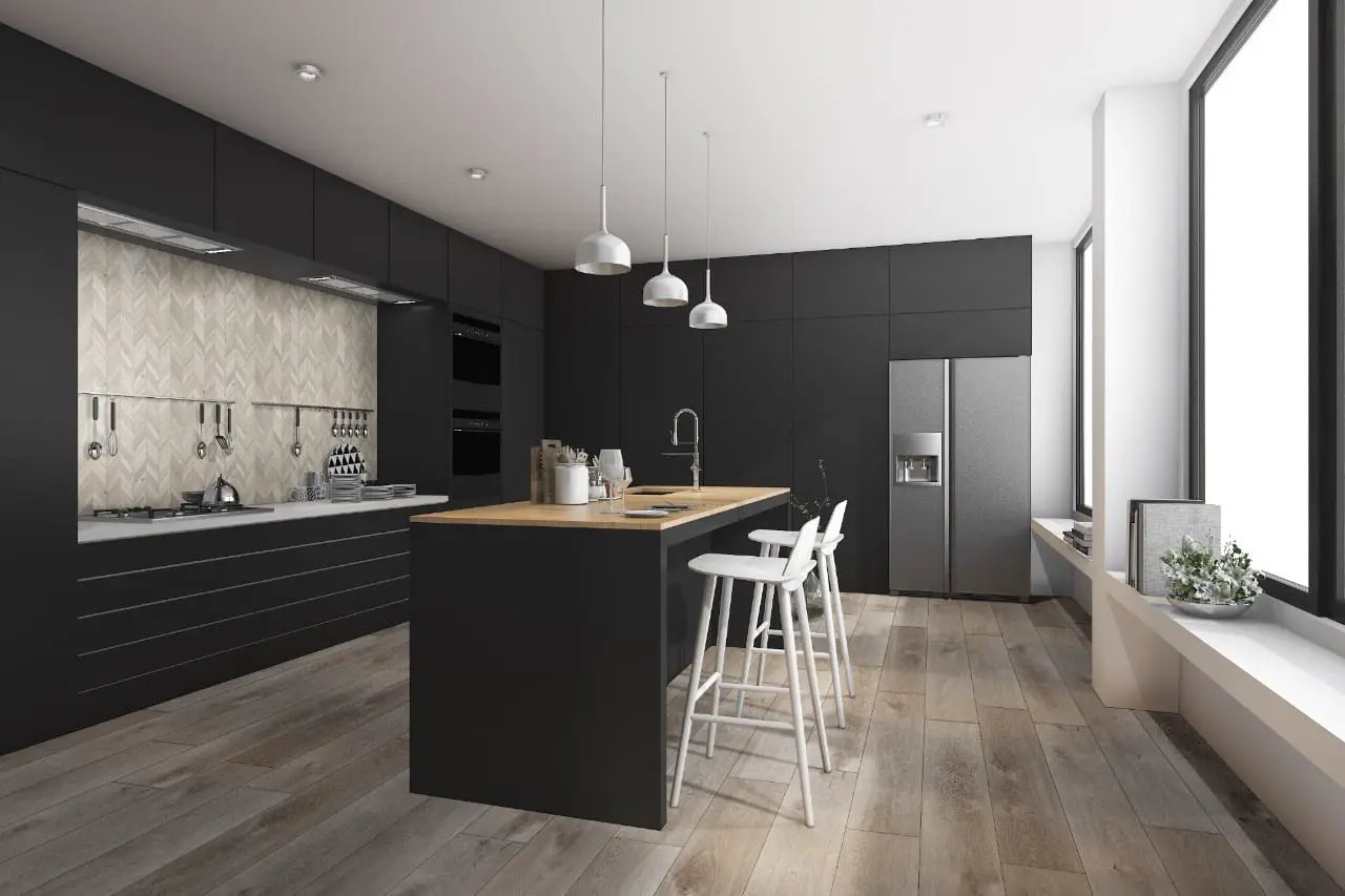 Xl Prescott Whitfield Gray Matte Wood Look Lvt Planks 9x60 in a finished room