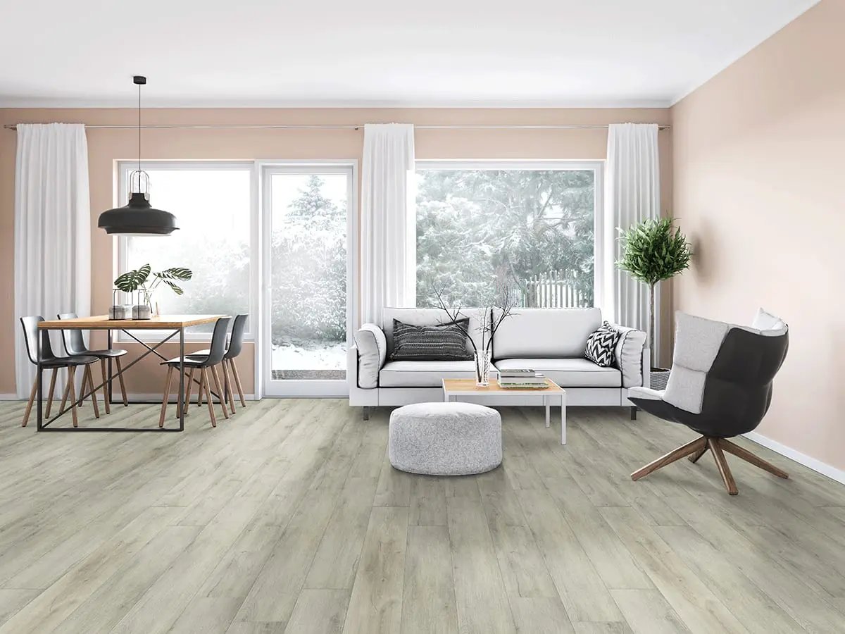 Xl Ashton York Gray Matte Lvt Planks 9x60 in a finished room