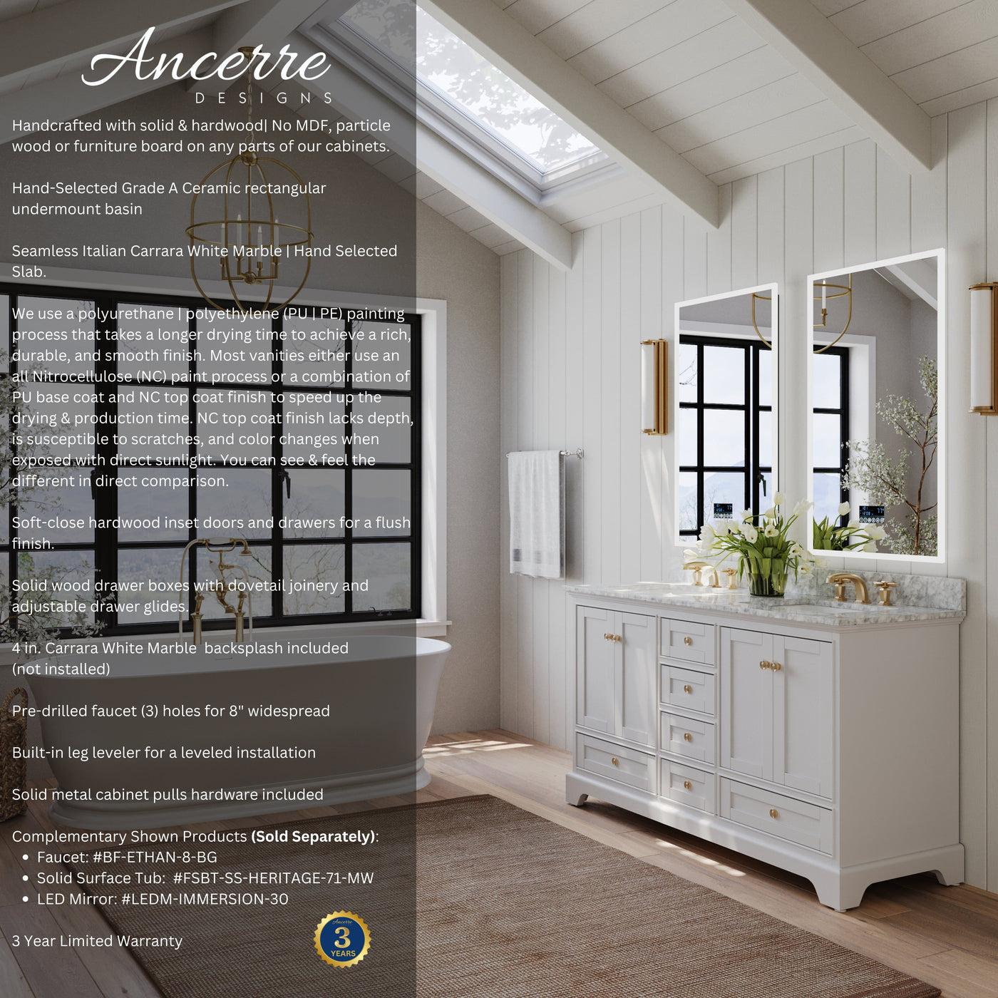 Audrey 66" Bath Vanity Set by Ancerre Designs