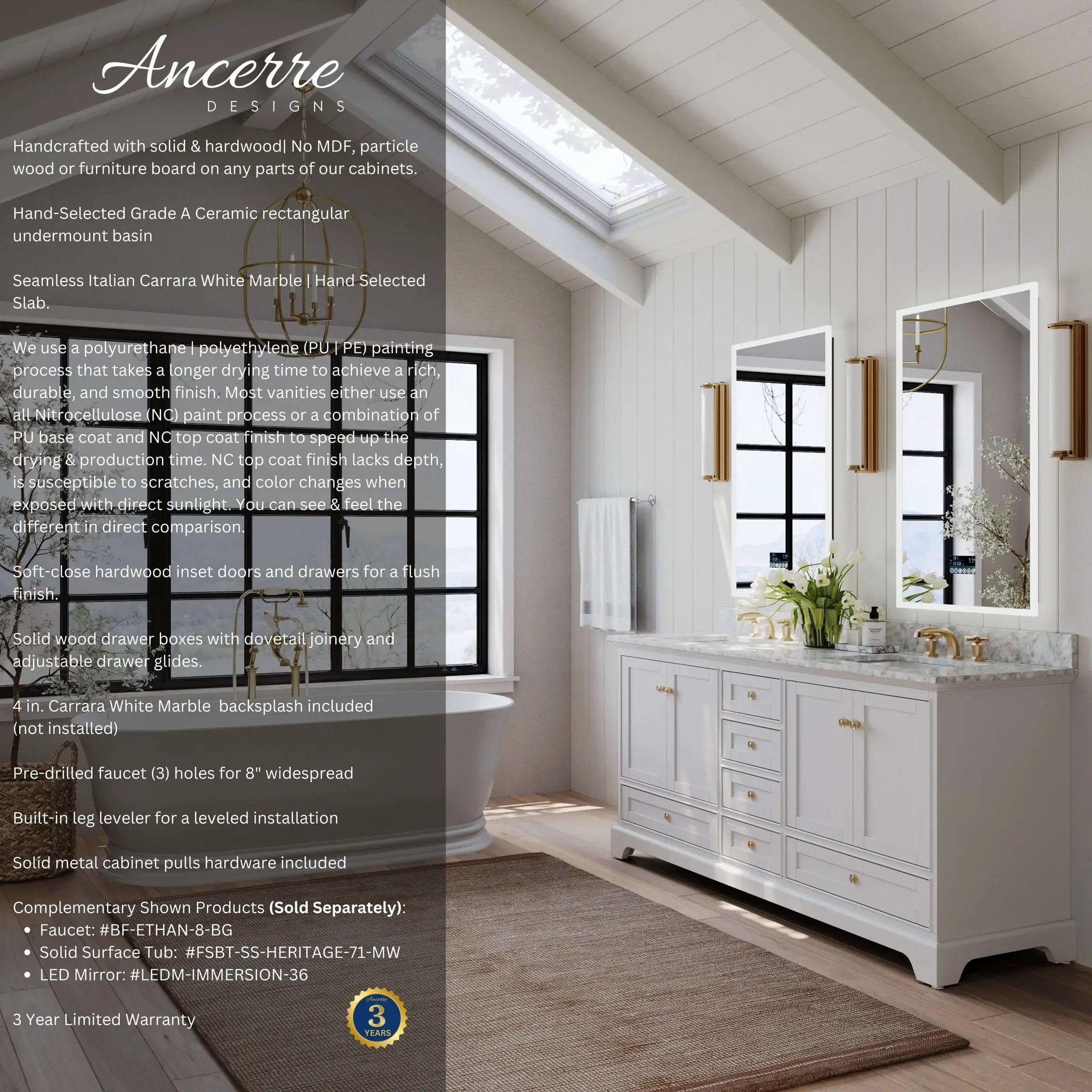 Audrey 72" Bath Vanity Set by Ancerre Designs