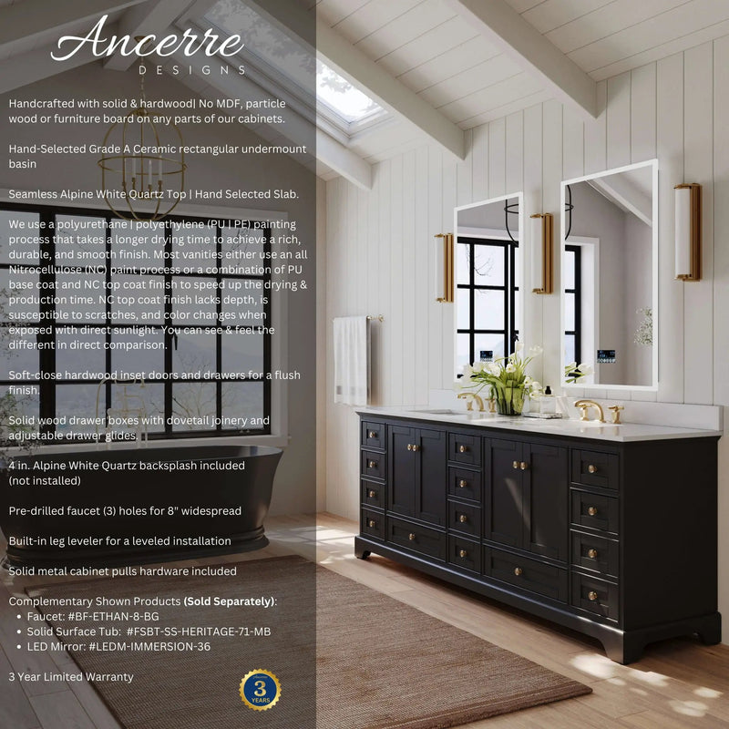 Audrey 84" Bath Vanity Set by Ancerre Designs