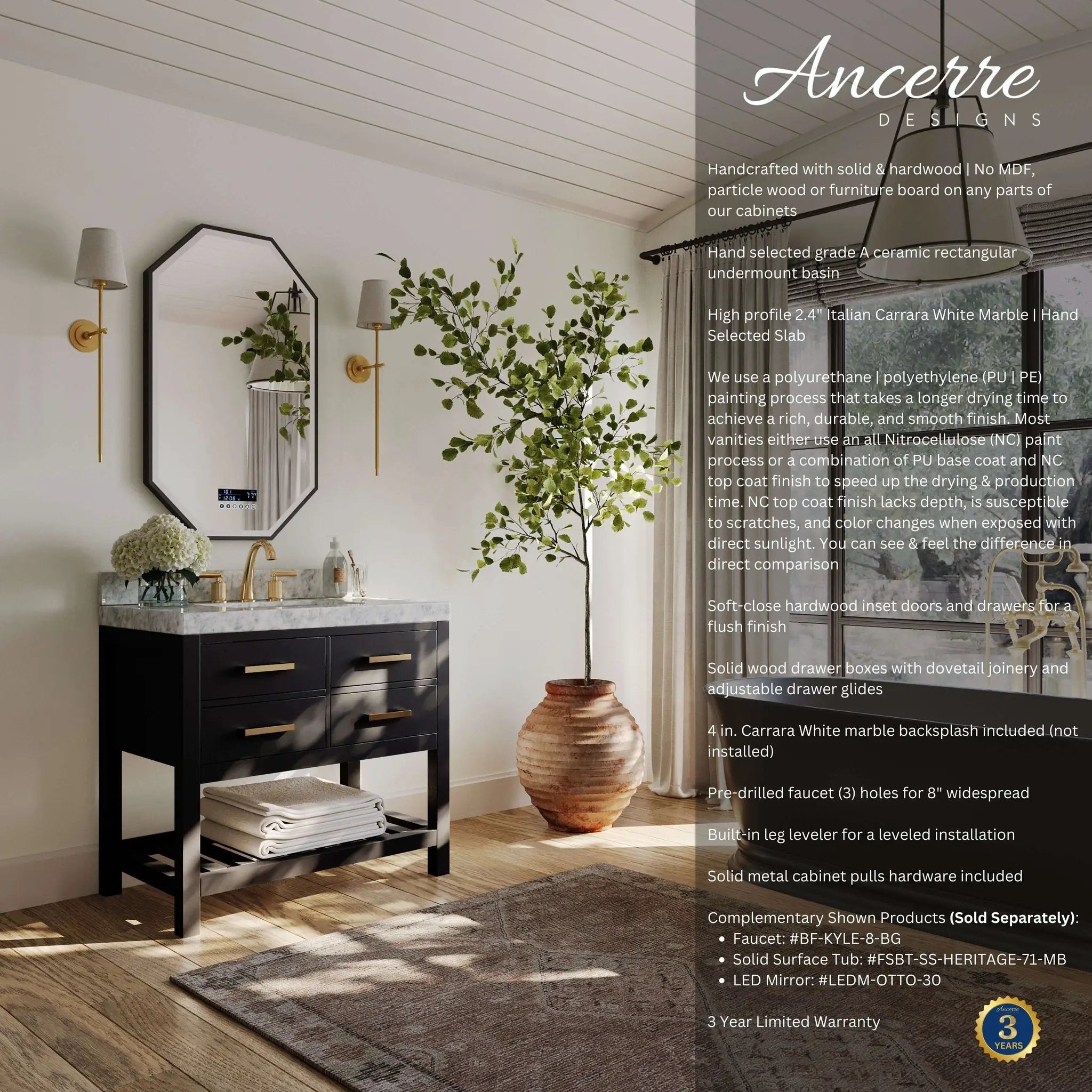 Elizabeth 36" Bath Vanity Set by Ancerre Designs