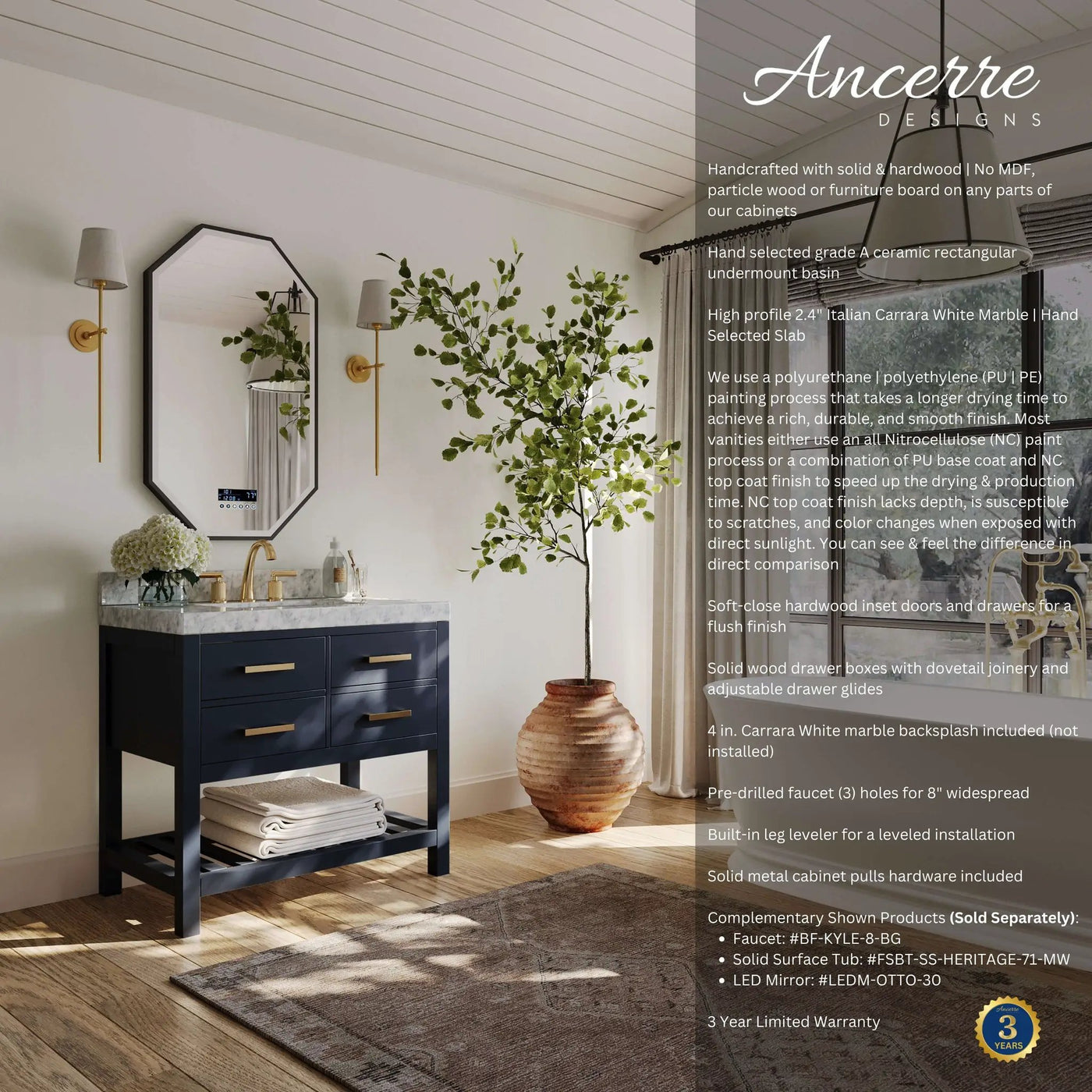 Elizabeth 36" Bath Vanity Set by Ancerre Designs