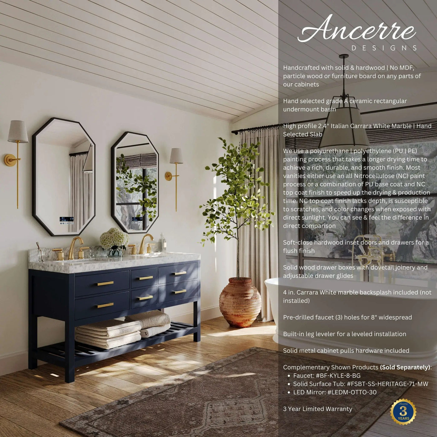 Elizabeth 60" Bath Vanity Set by Ancerre Designs