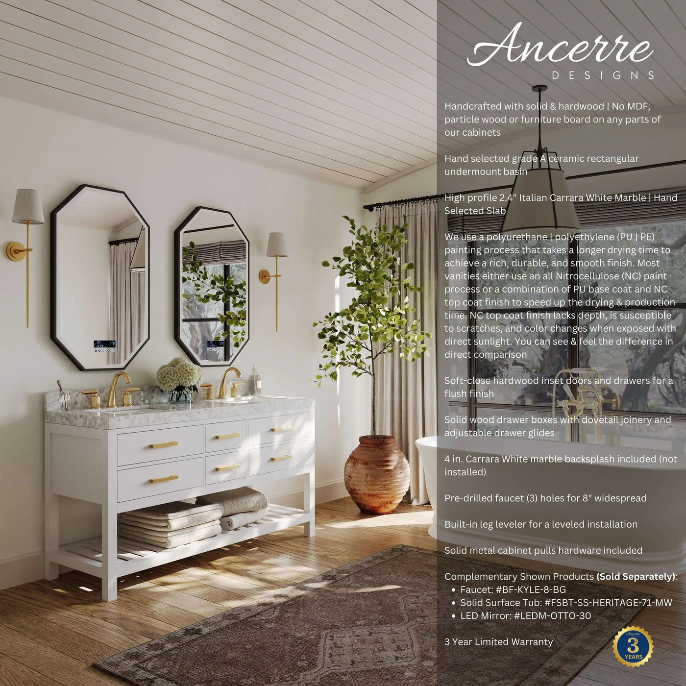 Elizabeth 60" Bath Vanity Set by Ancerre Designs