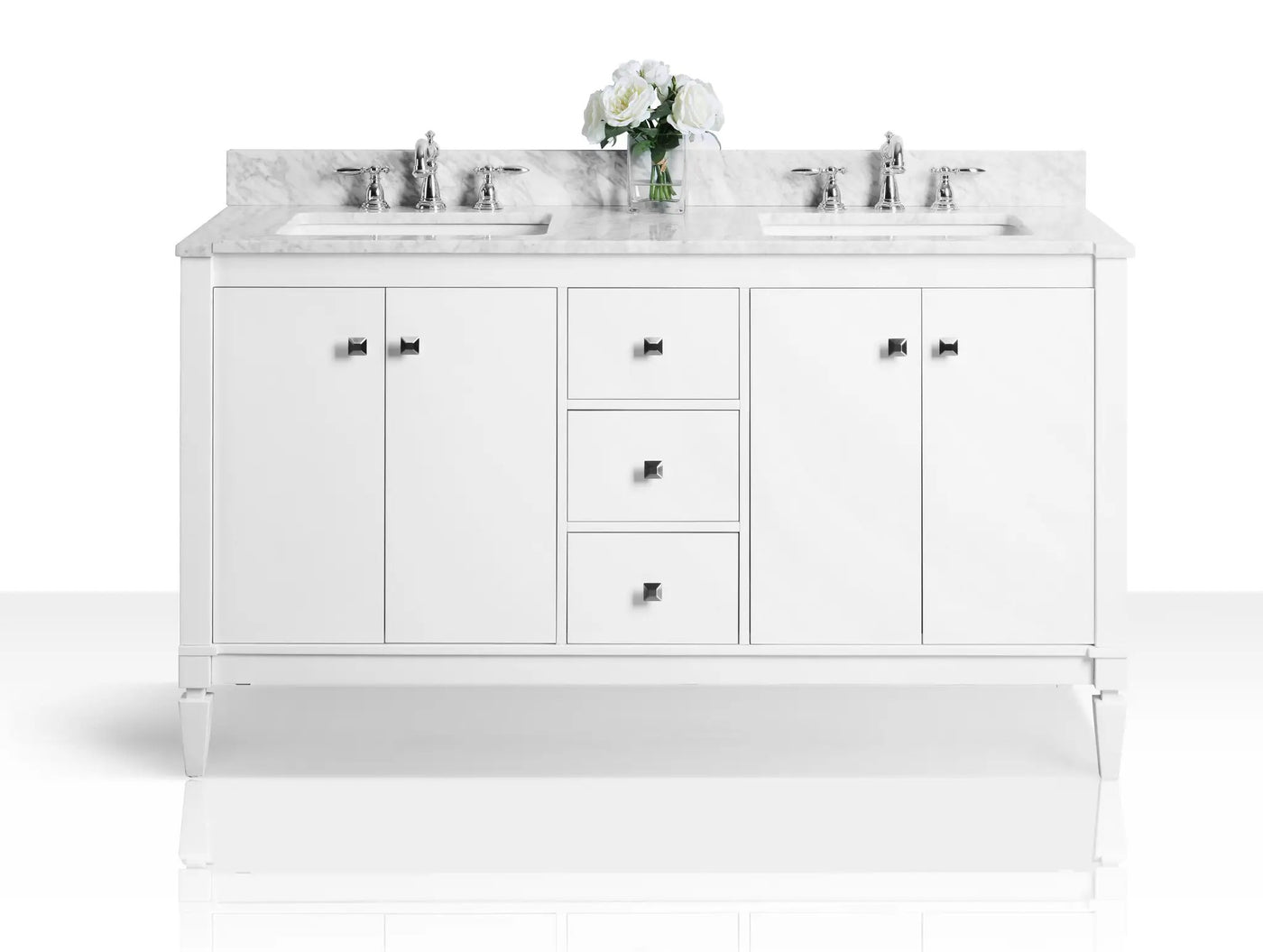 Kayleigh Bathroom Vanity with Sink and Carrara White Marble Top Cabinet Set by Ancerre Designs