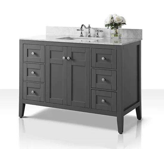 Maili Bathroom Vanity with Sink and Carrara White Marble Top Cabinet Set by Ancerre Designs