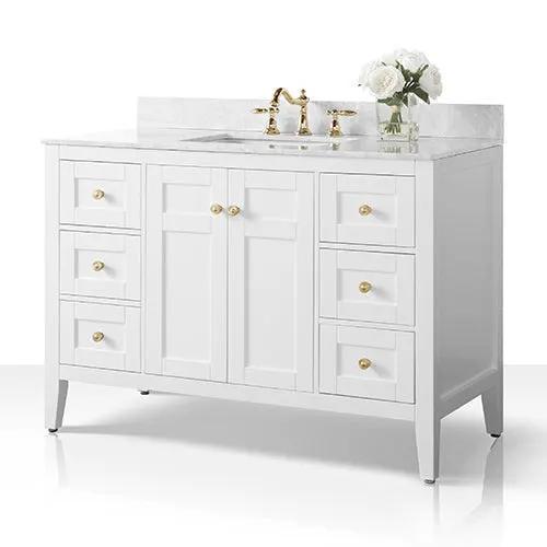 Maili Bathroom Vanity with Sink and Carrara White Marble Top Cabinet Set by Ancerre Designs