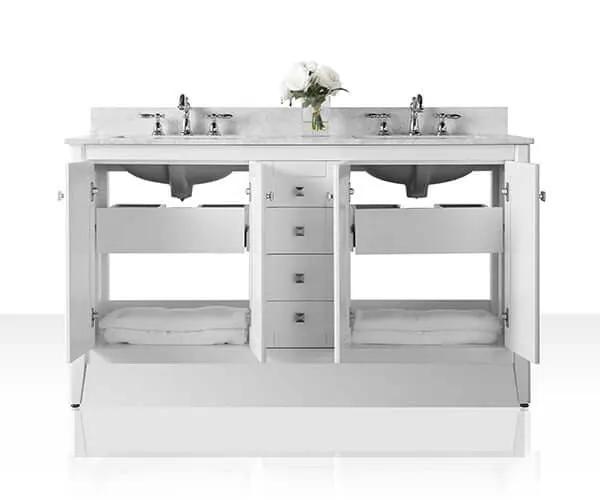 Shelton Bathroom Vanity with Sink and Carrara White Marble Top Cabinet Set by Ancerre Designs
