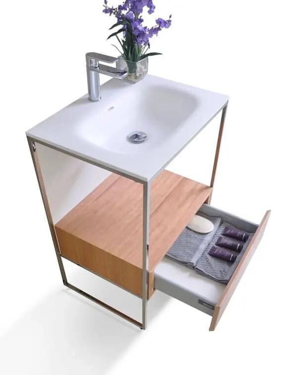 Tory Bathroom Vanity with Solid Surface Top Cabinet Set with Mirror by Ancerre Designs