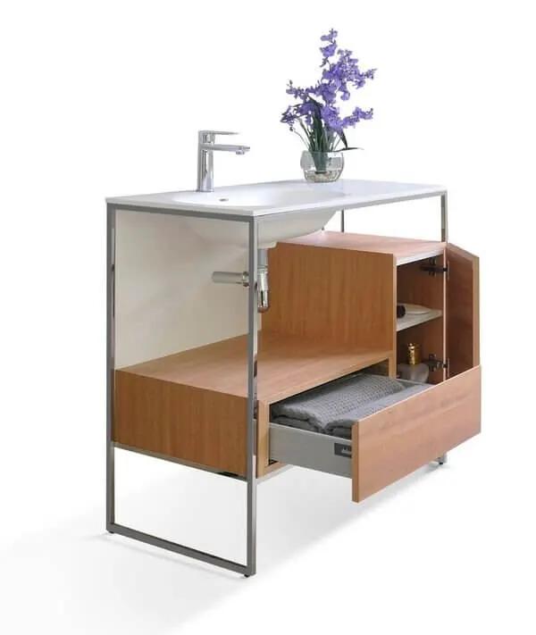 Tory Bathroom Vanity with Solid Surface Top Cabinet Set with Mirror by Ancerre Designs