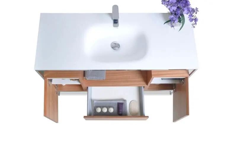 Tory Bathroom Vanity with Solid Surface Top Cabinet Set with Mirror by Ancerre Designs