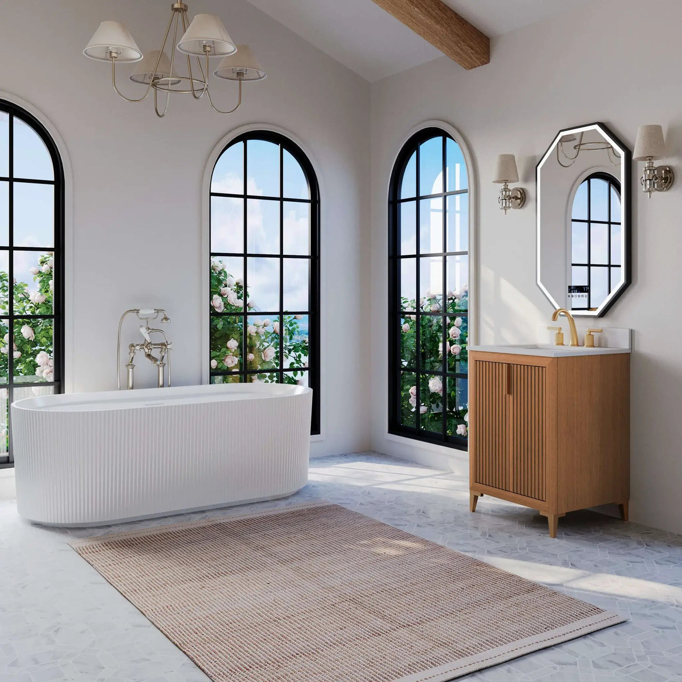 Turlington Bathroom Vanity Collection in Sienna Finish by Ancerre Designs