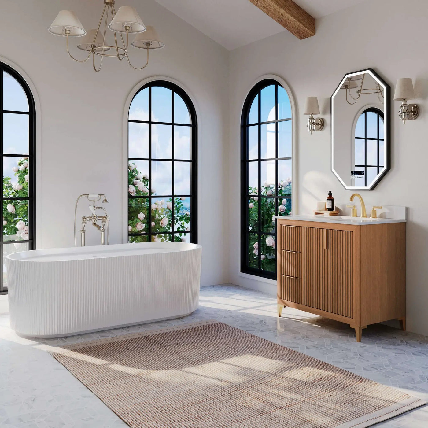 Turlington Bathroom Vanity Collection in Sienna Finish by Ancerre Designs