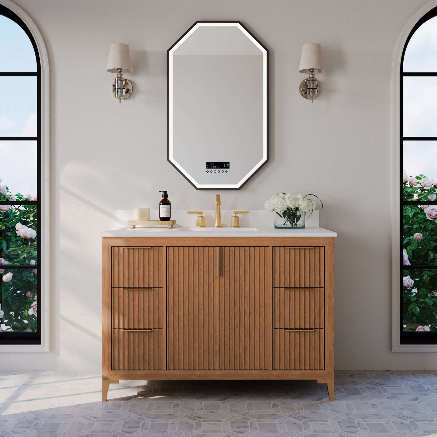 Turlington Bathroom Vanity Collection in Sienna Finish by Ancerre Designs