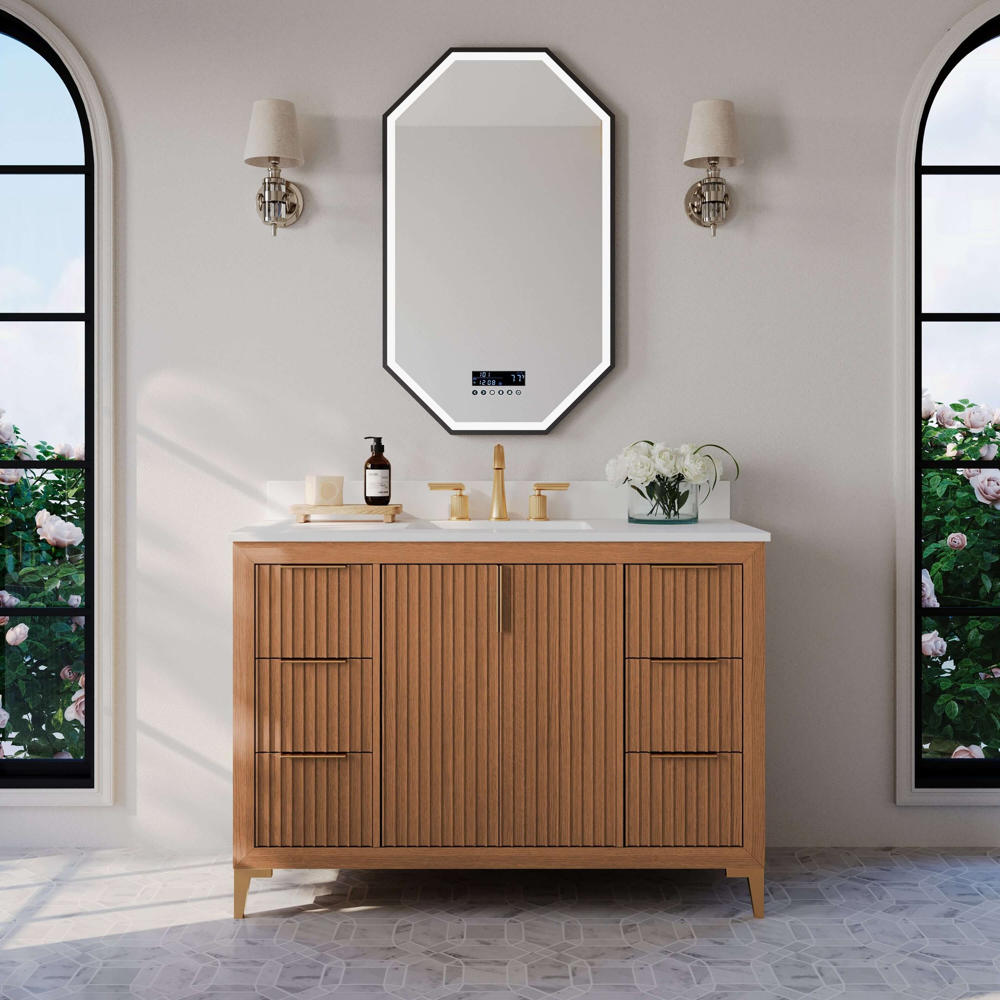 Turlington Bathroom Vanity Collection in Sienna Finish by Ancerre Designs