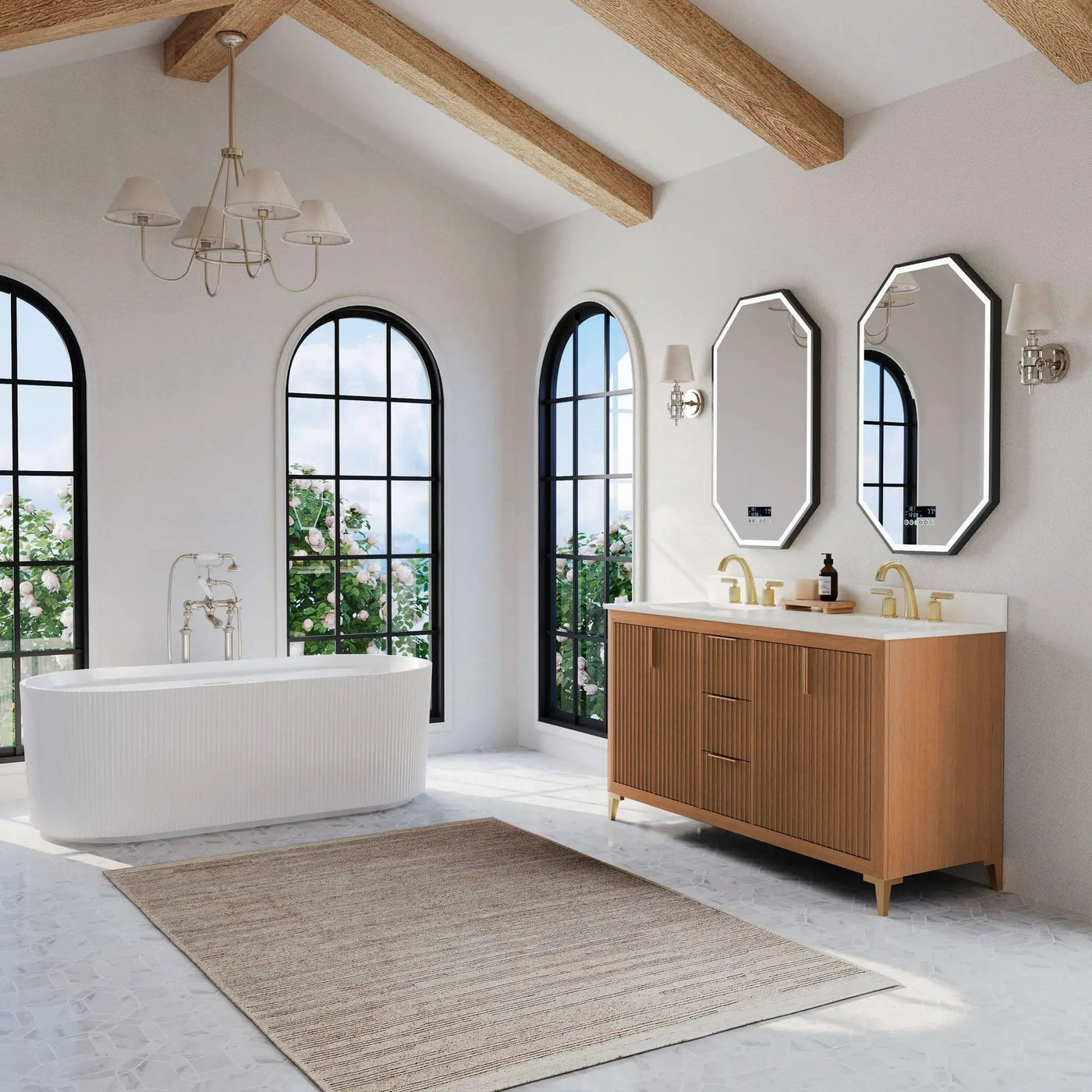 Turlington Bathroom Vanity Collection in Sienna Finish by Ancerre Designs