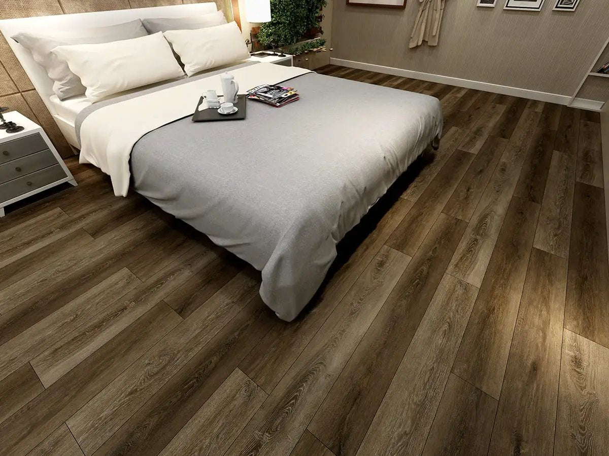Prescott Barrell Matte Wood Look Lvt Planks 7x48 in a finished room