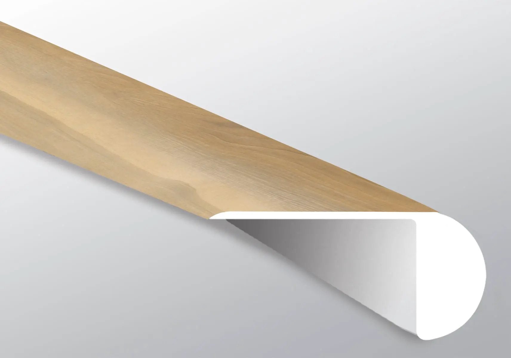Andover Bayhill Blonde Semi Gloss Overlap Stair Nose Wood Look Lvt Moldings 2.23x1.03 close up