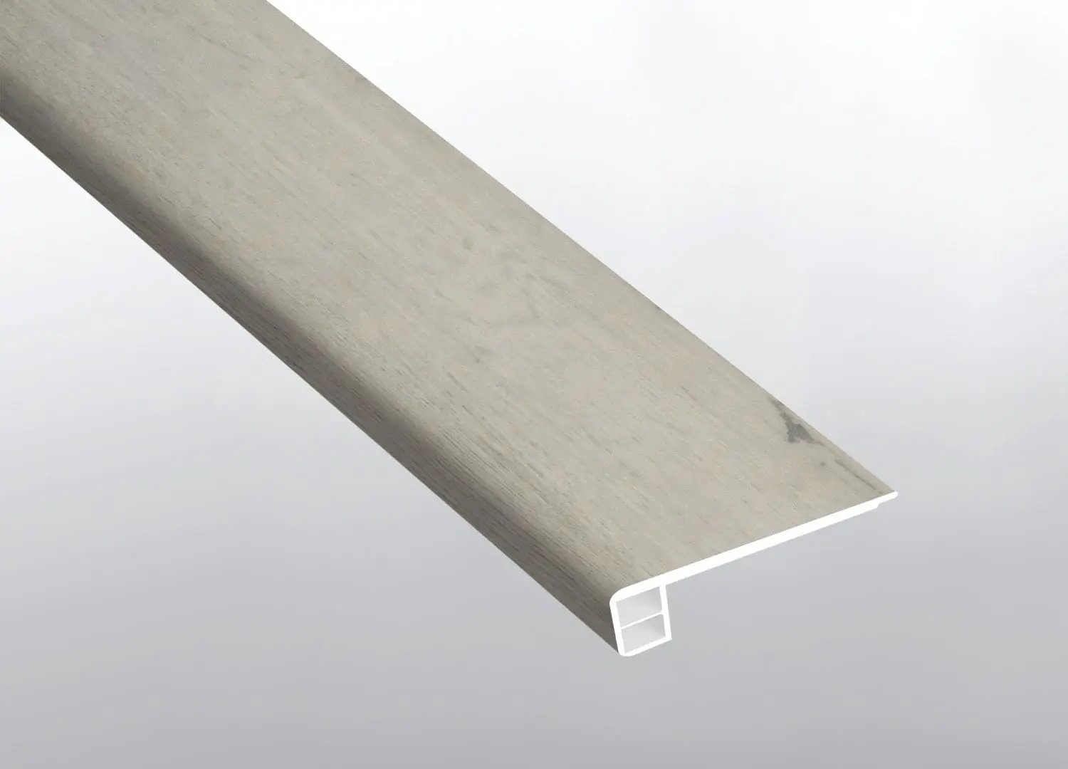 Cyrus Brianka Semi Gloss Flush Stair Nose End Cap Wood Look Lvt Moldings 2.75x0.75 close up