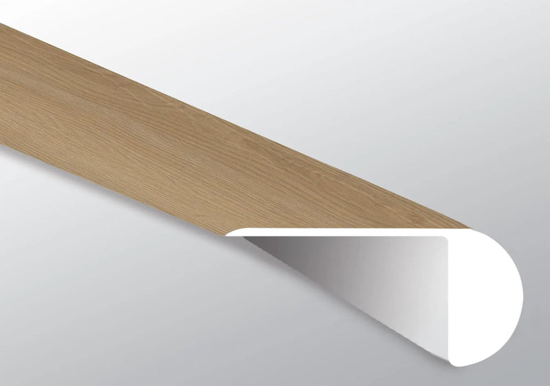 Laurel Cabana Semi Gloss Overlap Stair Nose Wood Look Lvt Moldings 2.23x1.03 close up