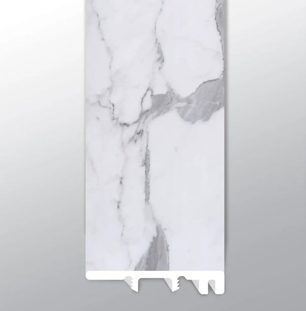 Trecento Calacatta Legend Semi Gloss End Cap Marble Look Lvt Moldings 1.5x0.25