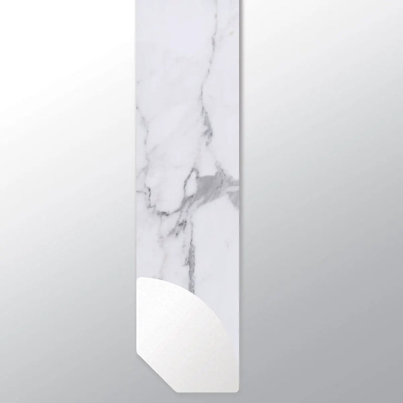 Trecento Calacatta Legend Semi Gloss Quarter Round Marble Look Lvt Moldings 0.64x0.75 close up